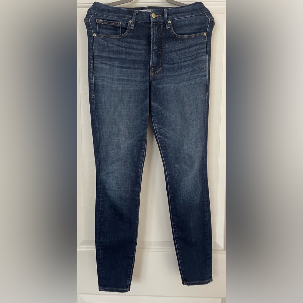 Good American Good Waist Dark Blue Skinny Jeans